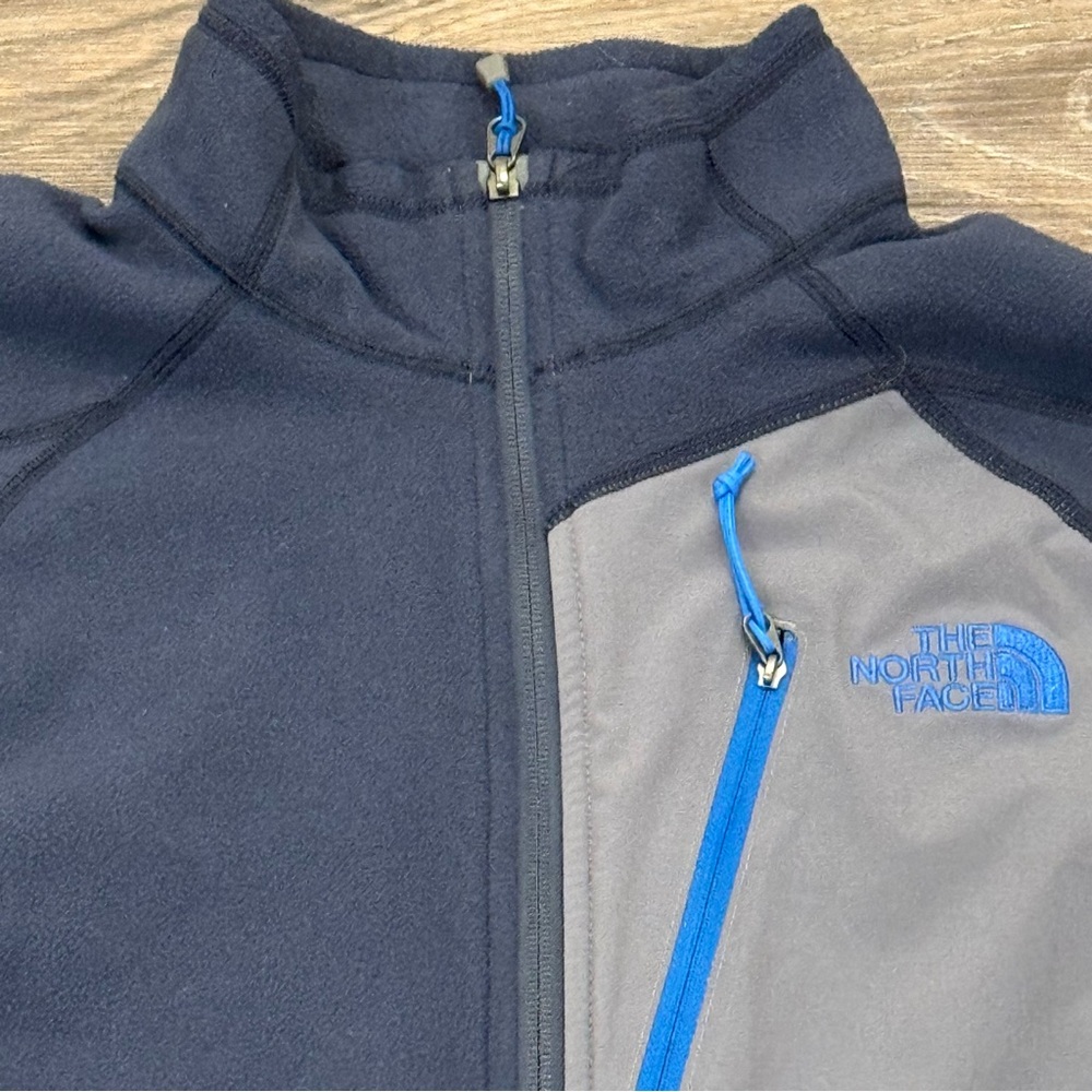 The North Face Mens FlashDry Fleece Quarter‎ Zip Pullover Navy Blue Grey Large